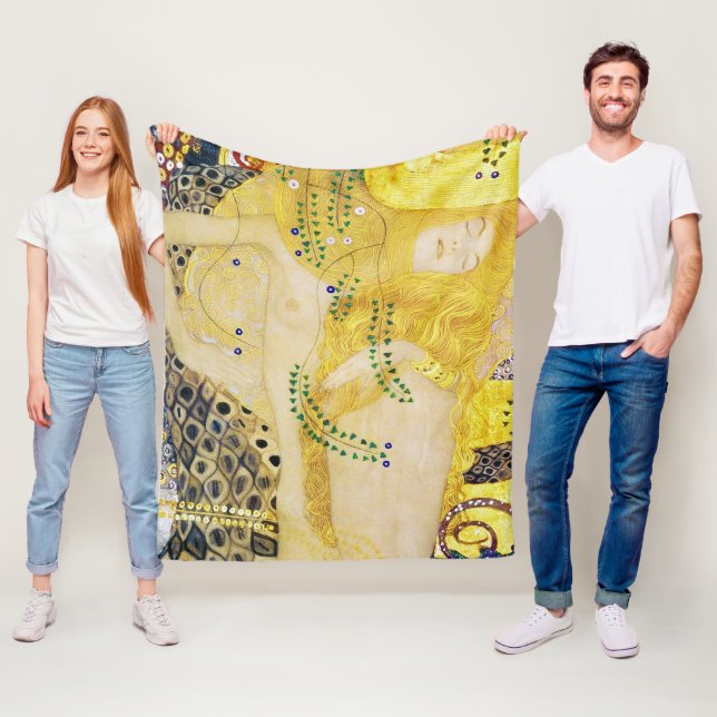 The Hydra, Gustav Klimt Fleece Blanket (In Situ)