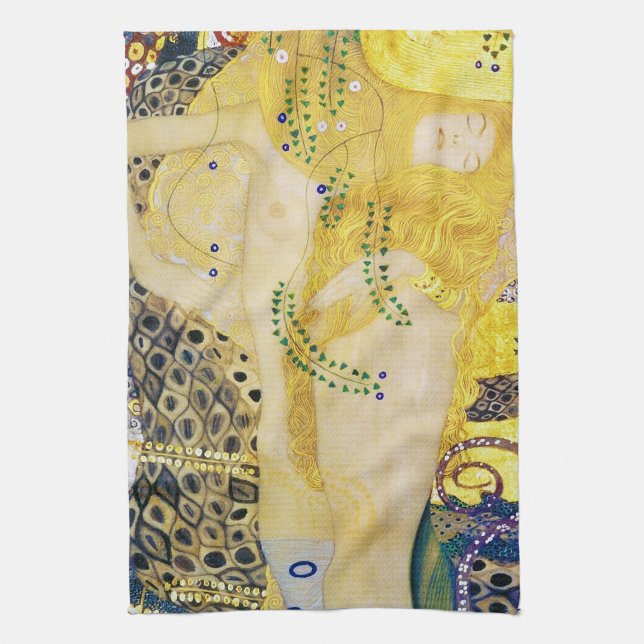The Hydra, Gustav Klimt Kitchen Towel (Vertical)