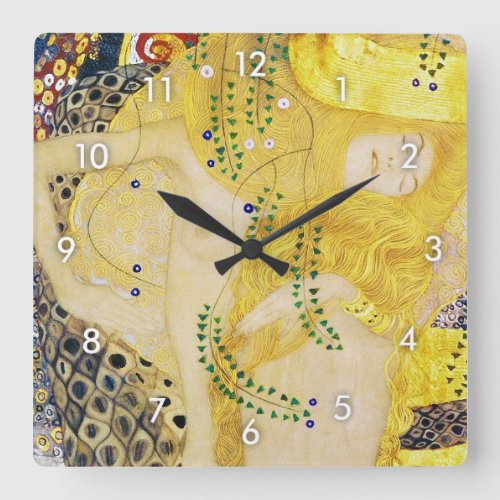 The Hydra Gustav Klimt Square Wall Clock