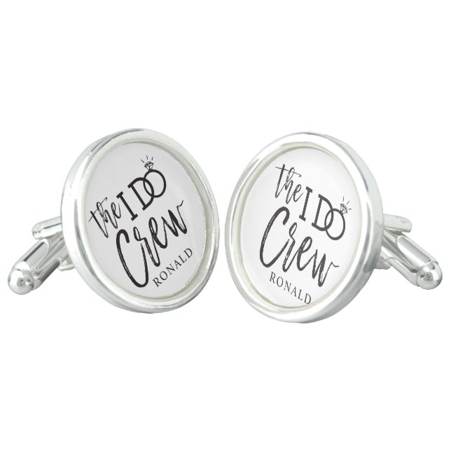 The I Do Crew | Groomsmen and Best Man Custom Cufflinks (Angled)