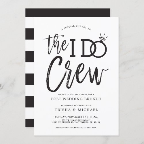 The I Do Crew  Post Wedding Brunch Invitation