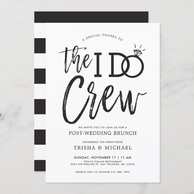 The I Do Crew | Post Wedding Brunch Invitation (Front/Back)