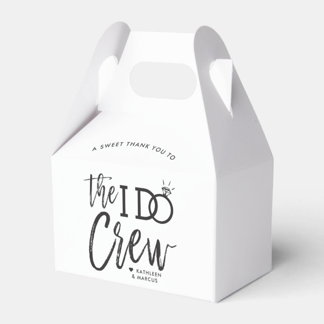The I Do Crew | Wedding Party Favor Boxes (Front Side)