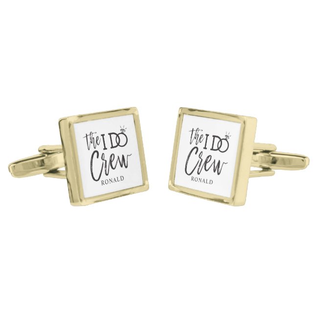 The I Do Crew | Wedding Party Favor Cufflinks (Angled)