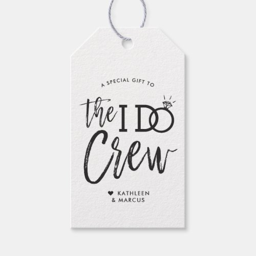 The I Do Crew  Wedding Party Favor Gift Tags