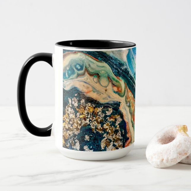 The Ice and The Fish abstract painting  Mug (With Donut)