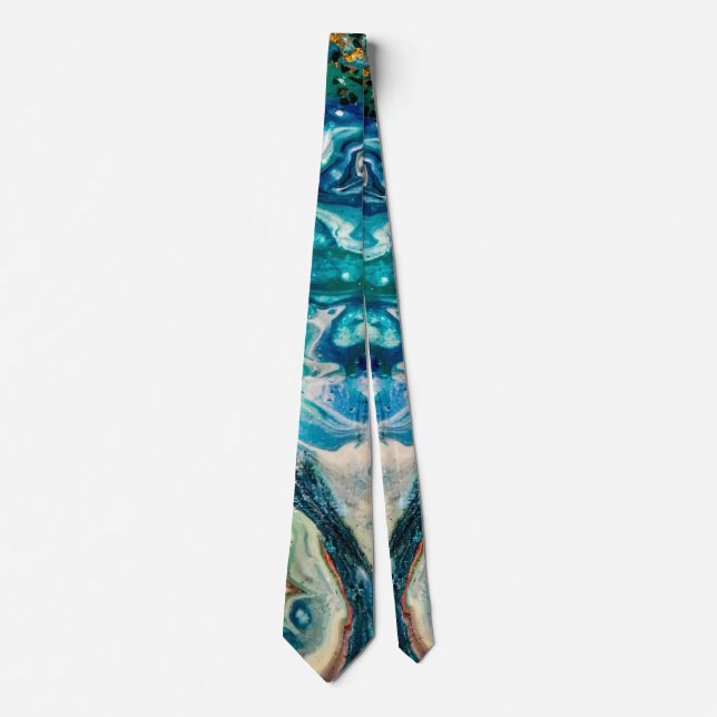 The Ice and The Fish abstract painting  Neck Tie (Front)