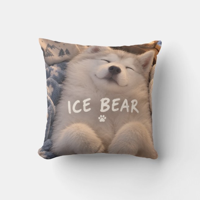 The Ice Bear Throw Pillow (Front)