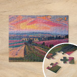 The Icknield Way | Spencer Gore Jigsaw Puzzle<br><div class="desc">The Icknield Way (1912) by British painter Spencer Frederick Gore is a beautiful landscape painting that captures the serene beauty of the English countryside. The scene is bathed in warm, glowing hues of purple, pink, and orange across the sky, evoking the tranquil atmosphere of twilight or dawn. The soft blend...</div>