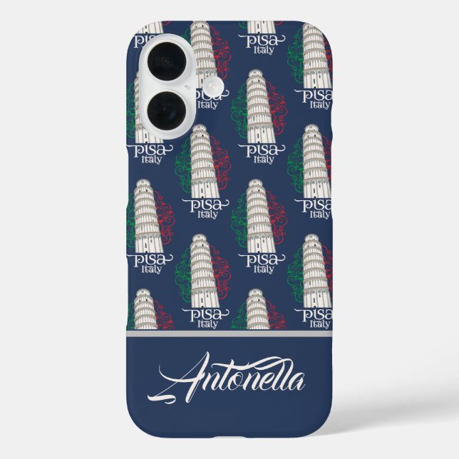 The Iconic Italian Landmark Personalized Name Case-Mate iPhone Case (Back)