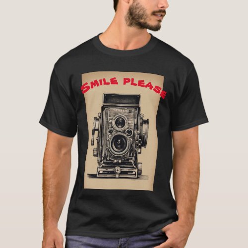 The iconic outline of a vintage camera  T_Shirt