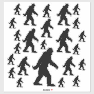 The iconic Sasquatch Bigfoot black silhouette gone Sticker