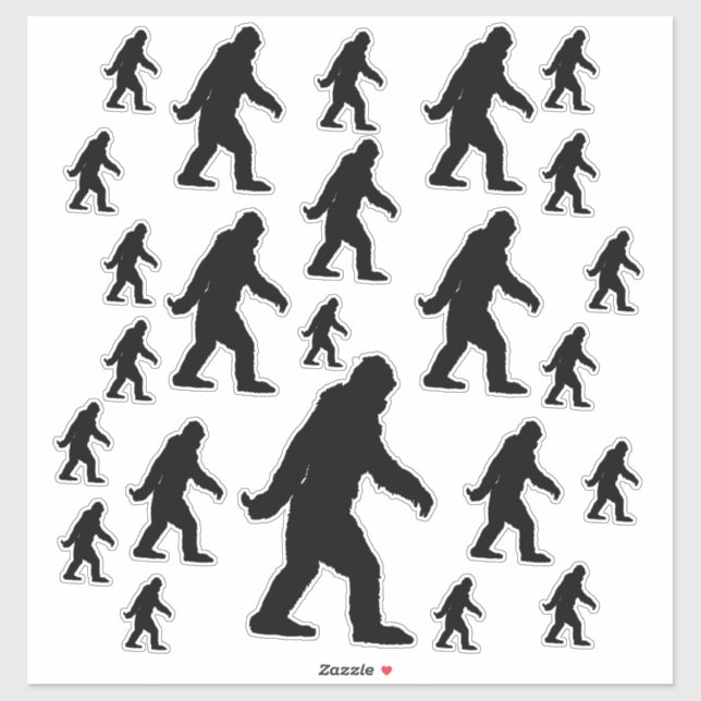 The iconic Sasquatch Bigfoot black silhouette gone Sticker (Sheet)