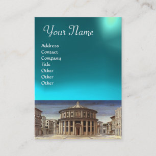 THE IDEAL CITY,bright aquamarine blue Business Card