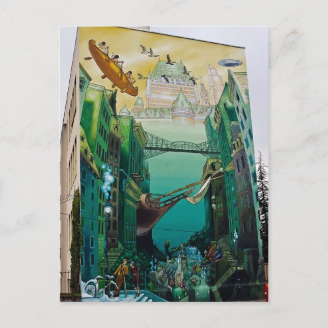 The ideal city of Quebec - Painted Wall - Lyon Postcard (Front)