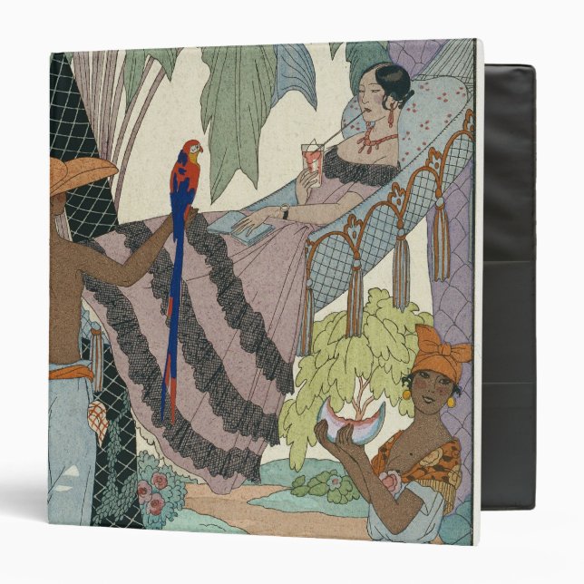 The idle beauty (pochoir print) binder (Front/Inside)