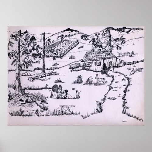 The Idyllic Country Farm Poster