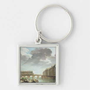 The Ile Saint-Louis and the Pont Marie in 1757 Keychain