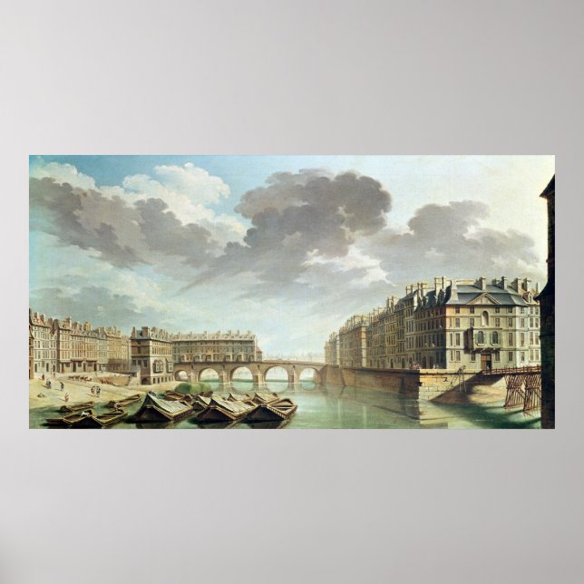The Ile Saint-Louis and the Pont Marie in 1757 Poster (Front)
