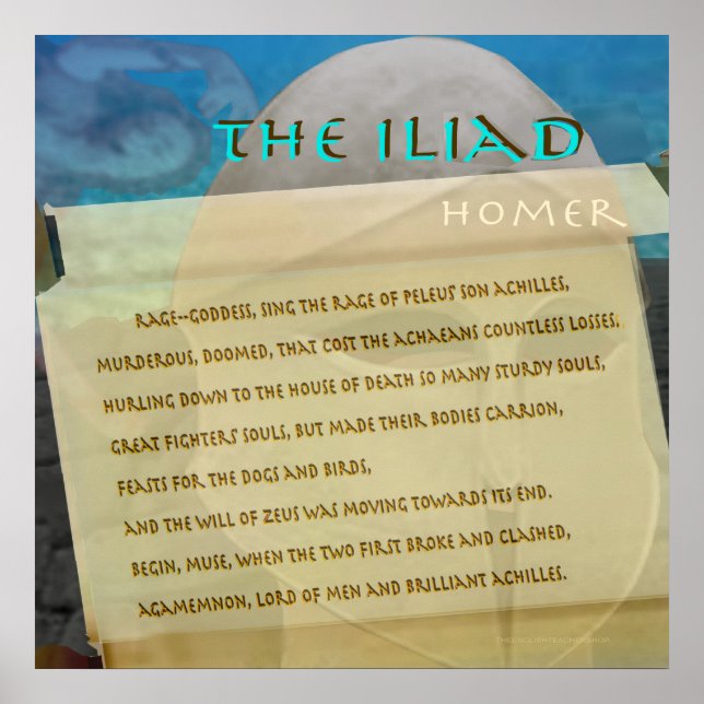 The Iliad scroll image text Poster (Front)