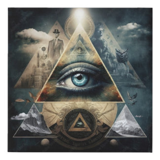 The Illuminati Elegance: Unveiling a Dazzling New  Faux Canvas Print