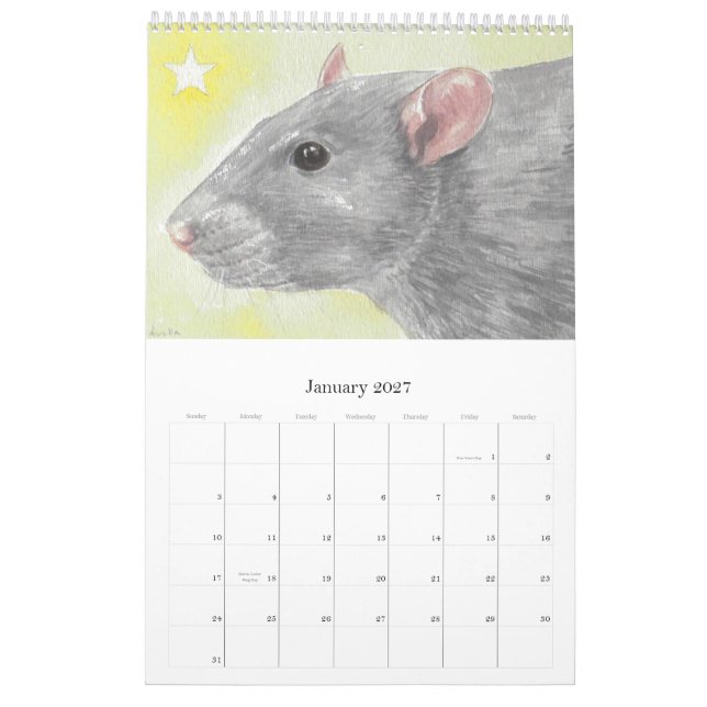 The Illustrated Rat Portrait Calendar (Jan 2027)
