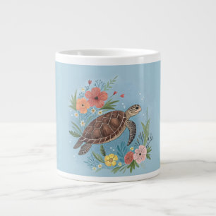 The illustration of a sea turtle giant coffee mug