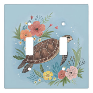 The illustration of a sea turtle light switch cover