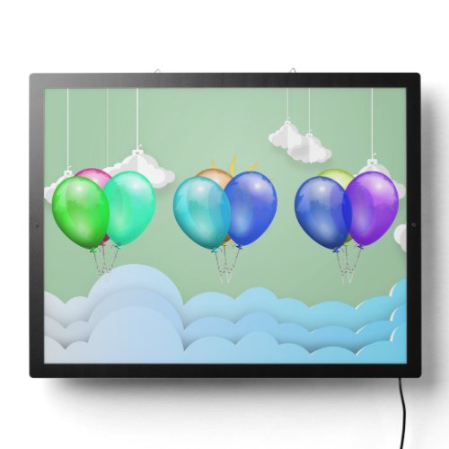 The image is a logo related to balloons  LED sign