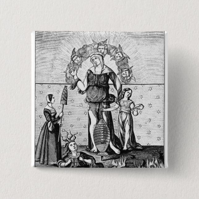 The Image of Dame Astrology with the Three Button (Front)