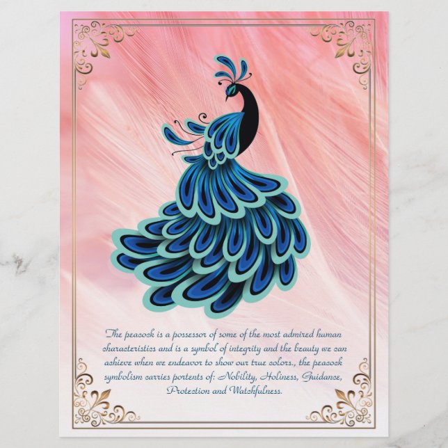 The Image of Peacock Personalized Stationary (Front)