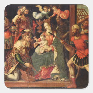 The Image of the Adoration of the Magi Square Sticker