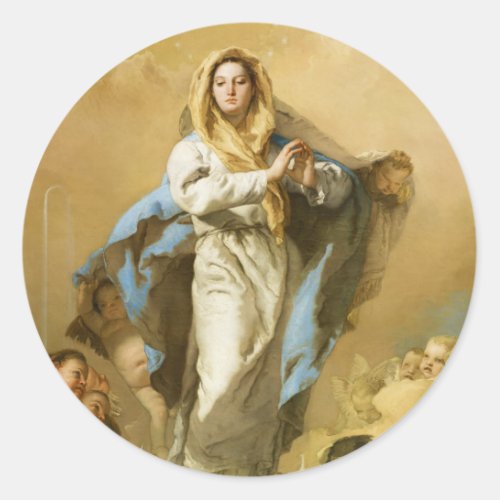 The Immaculate Conception by Giovanni B Tiepolo Classic Round Sticker