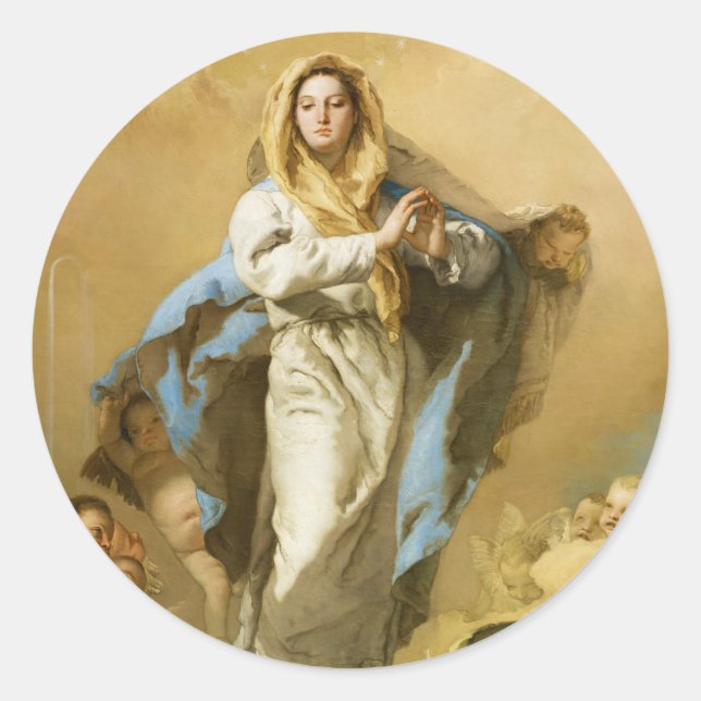 The Immaculate Conception by Giovanni B. Tiepolo Classic Round Sticker (Front)
