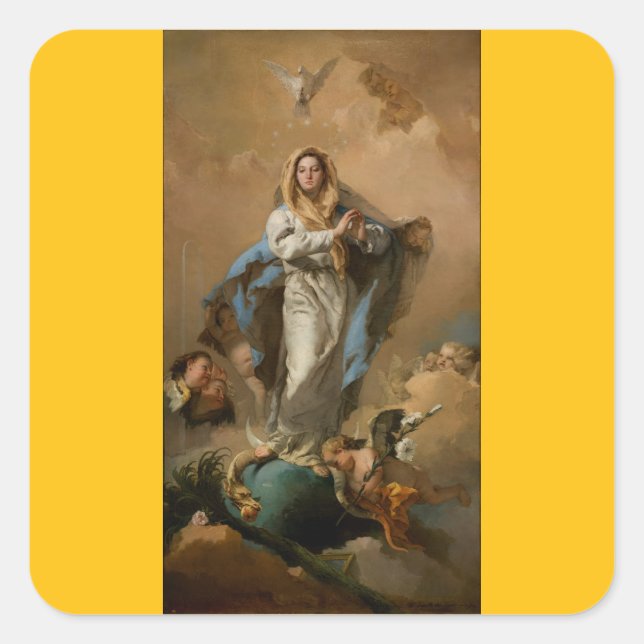 The Immaculate Conception by Giovanni Tiepolo Square Sticker (Front)