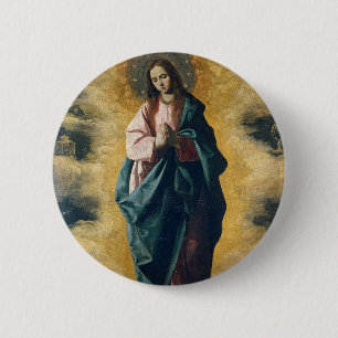 The Immaculate Conception Celestial Radiance Art Button