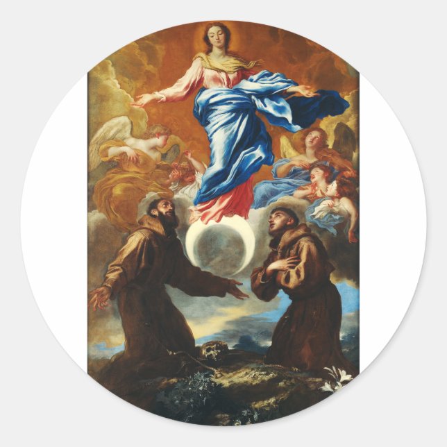 The Immaculate Conception of Virgin Mary Classic Round Sticker (Front)