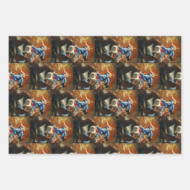 The Immaculate Conception of Virgin Mary Wrapping Paper Sheets (Front)