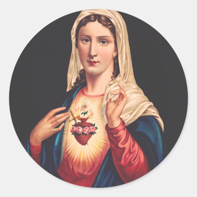 The Immaculate Heart of Mary Classic Round Sticker (Front)