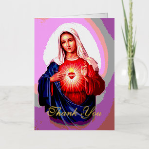 The Immaculate Heart of Mary Thank You Foil Greeting Card