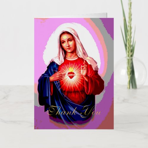 The Immaculate Heart of Mary Thank You Foil Greeting Card