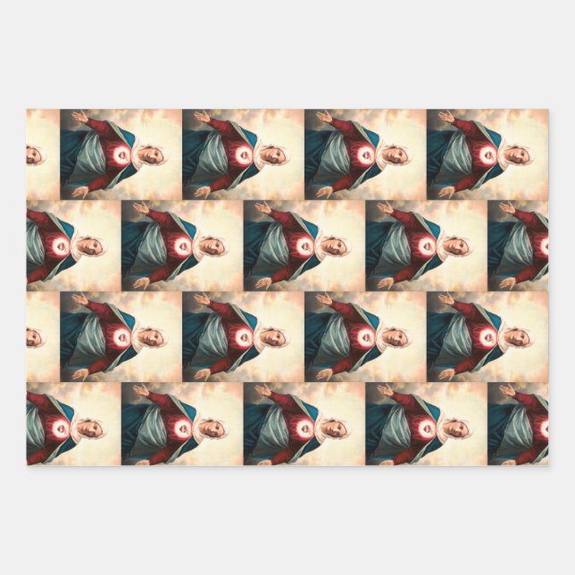 The Immaculate Heart of Mary Wrapping Paper Sheets (Front)