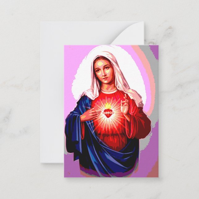 The Immaculate Heart of Virgin Mary Note Card (Front)