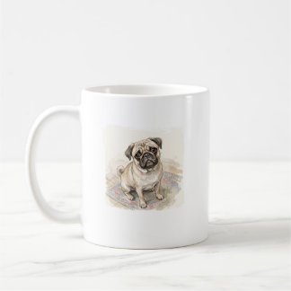 The Imperial Beggar: Watercolor Pug Coffee Mug