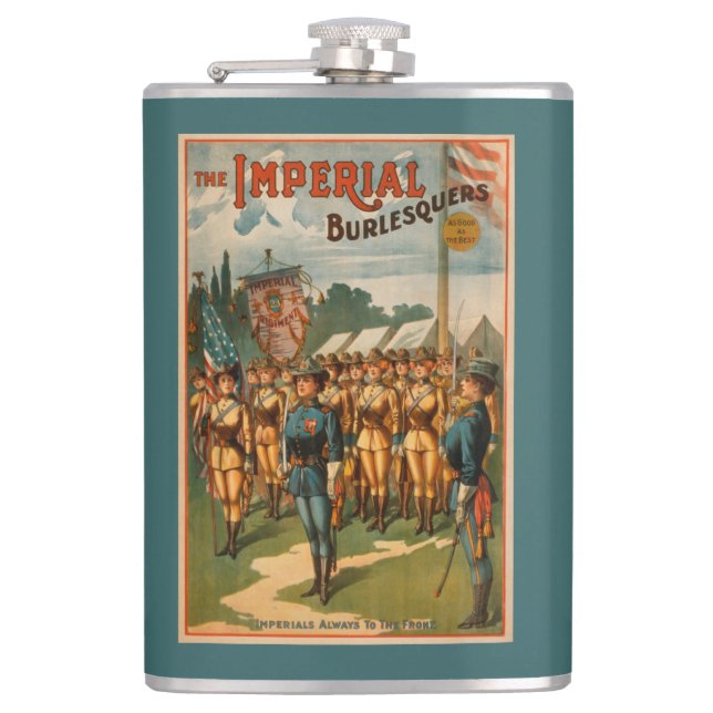 The Imperial Burlesquers Female Soldiers Play Flask (Front)