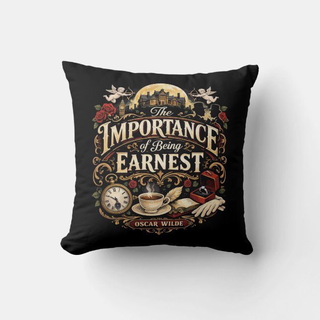 The Importance of Being Earnest Throw Pillow (Front)