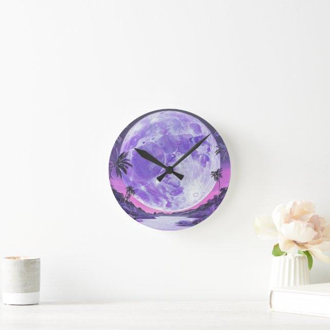 "the Impossible Moon"- Round Clock (Home)