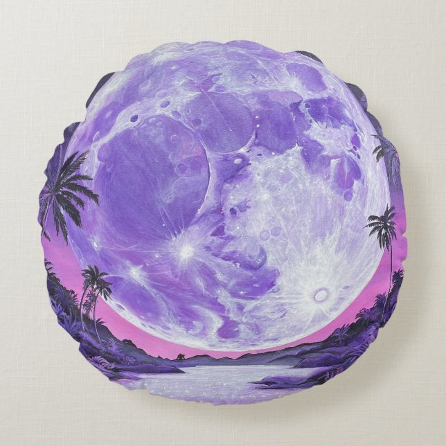 "the Impossible Moon"- Round Pillow (Front)
