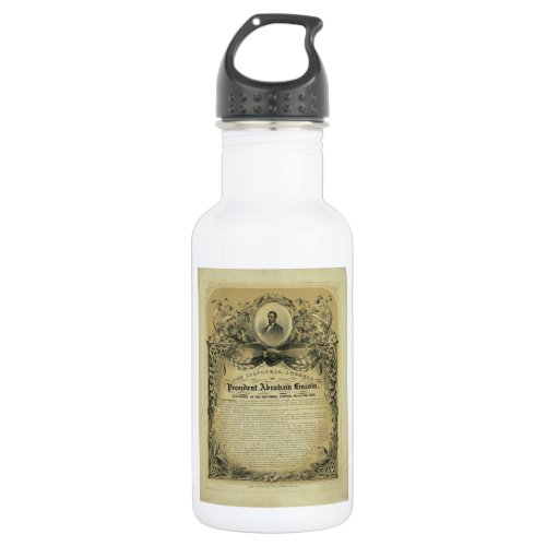 The Inaugural Address of President Abraham Lincoln Water Bottle