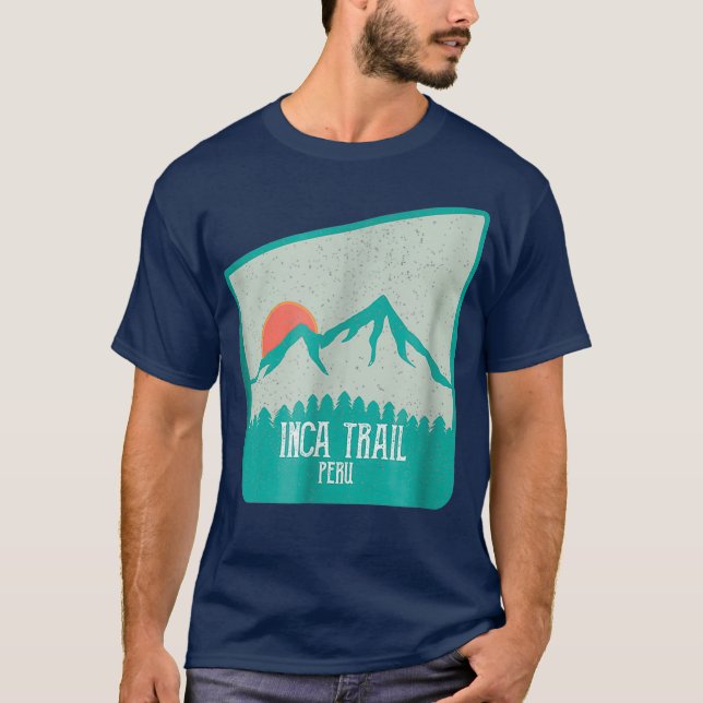 The Inca Trail Peru Machu Picchu Hiking Camping T-Shirt (Front)